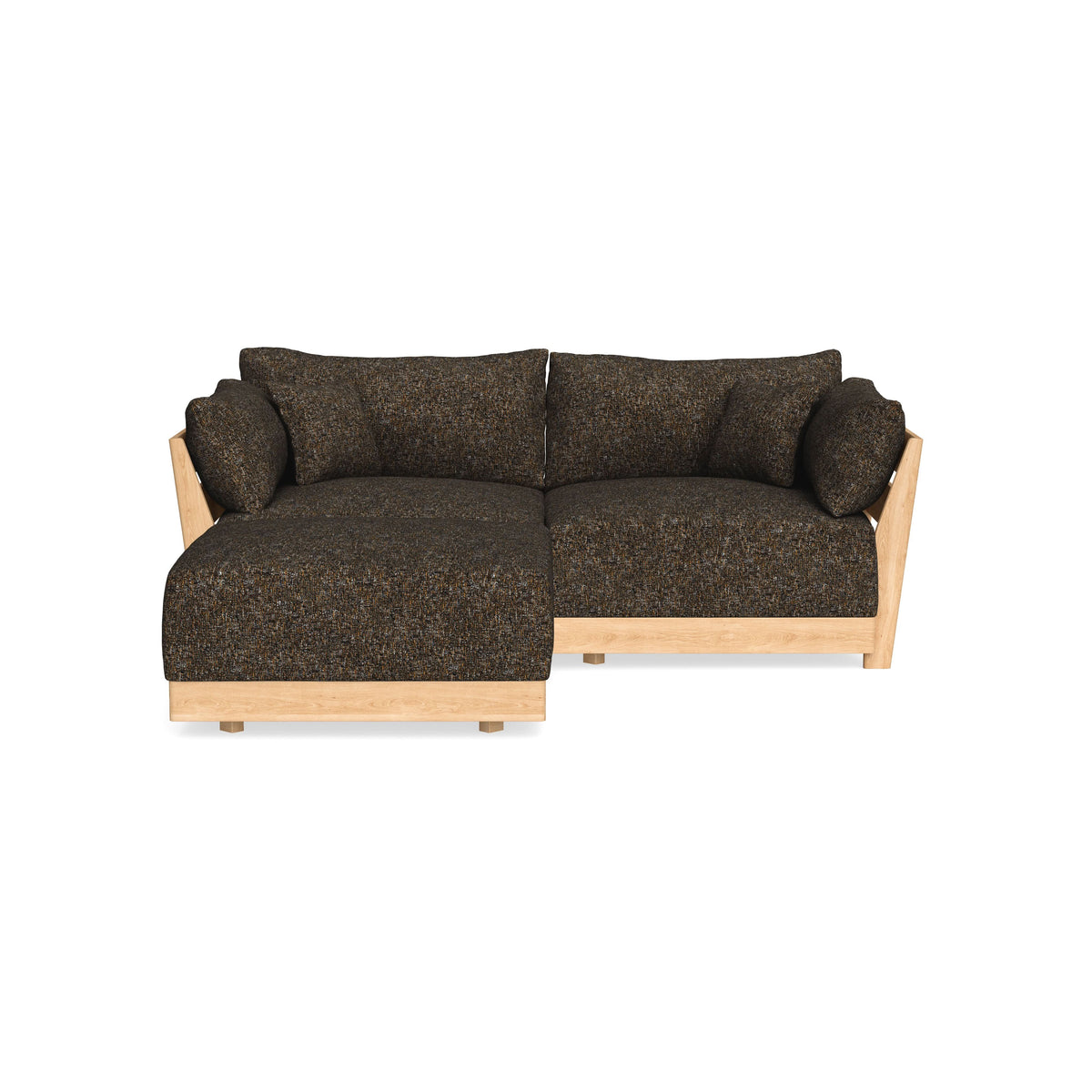 Modular Bondi Latte 2-Seater Sectional in Phantom | Memory Foam Blend ...