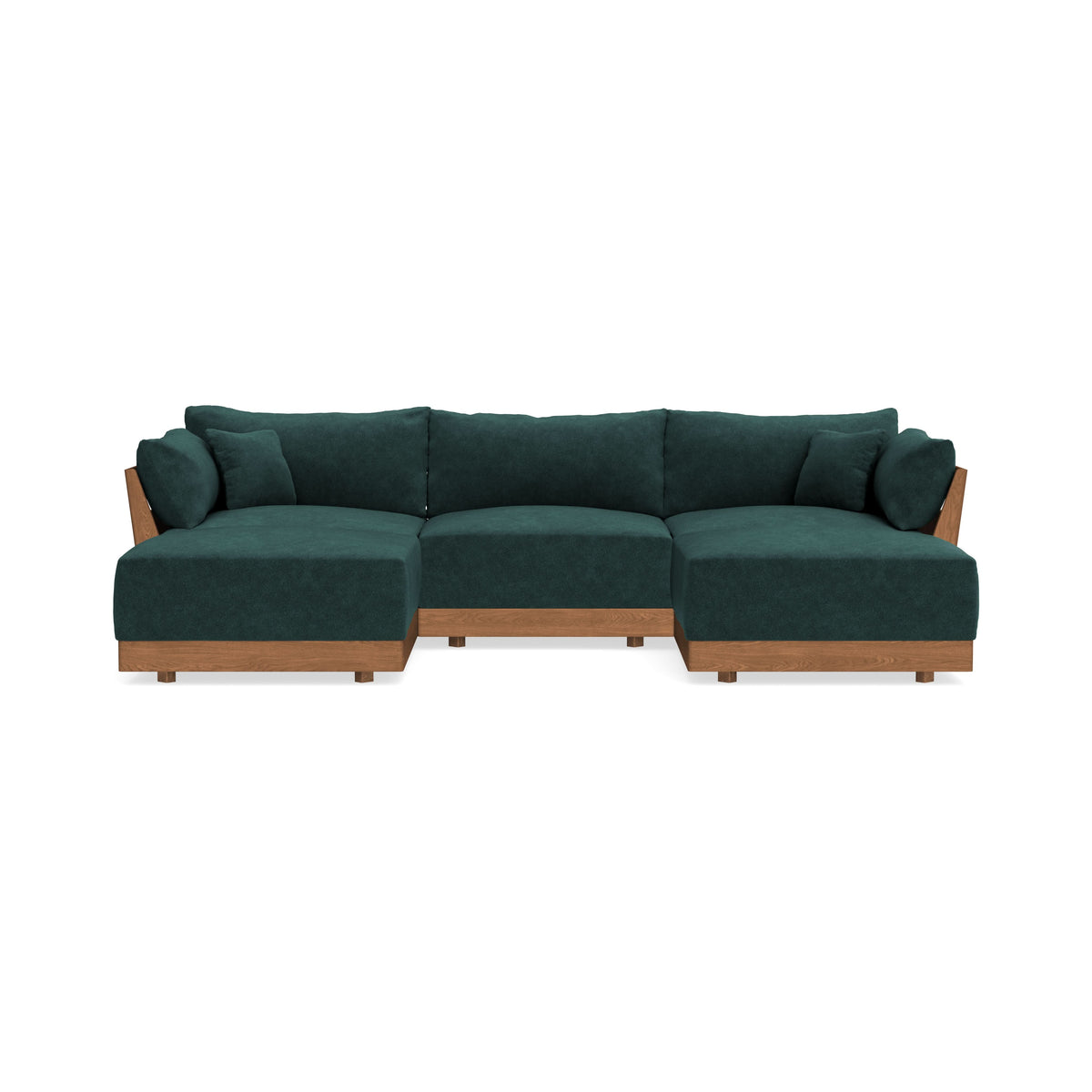Modular Bondi Espresso 3-Seater U-Sectional in Harbor Blue | Memory Fo ...