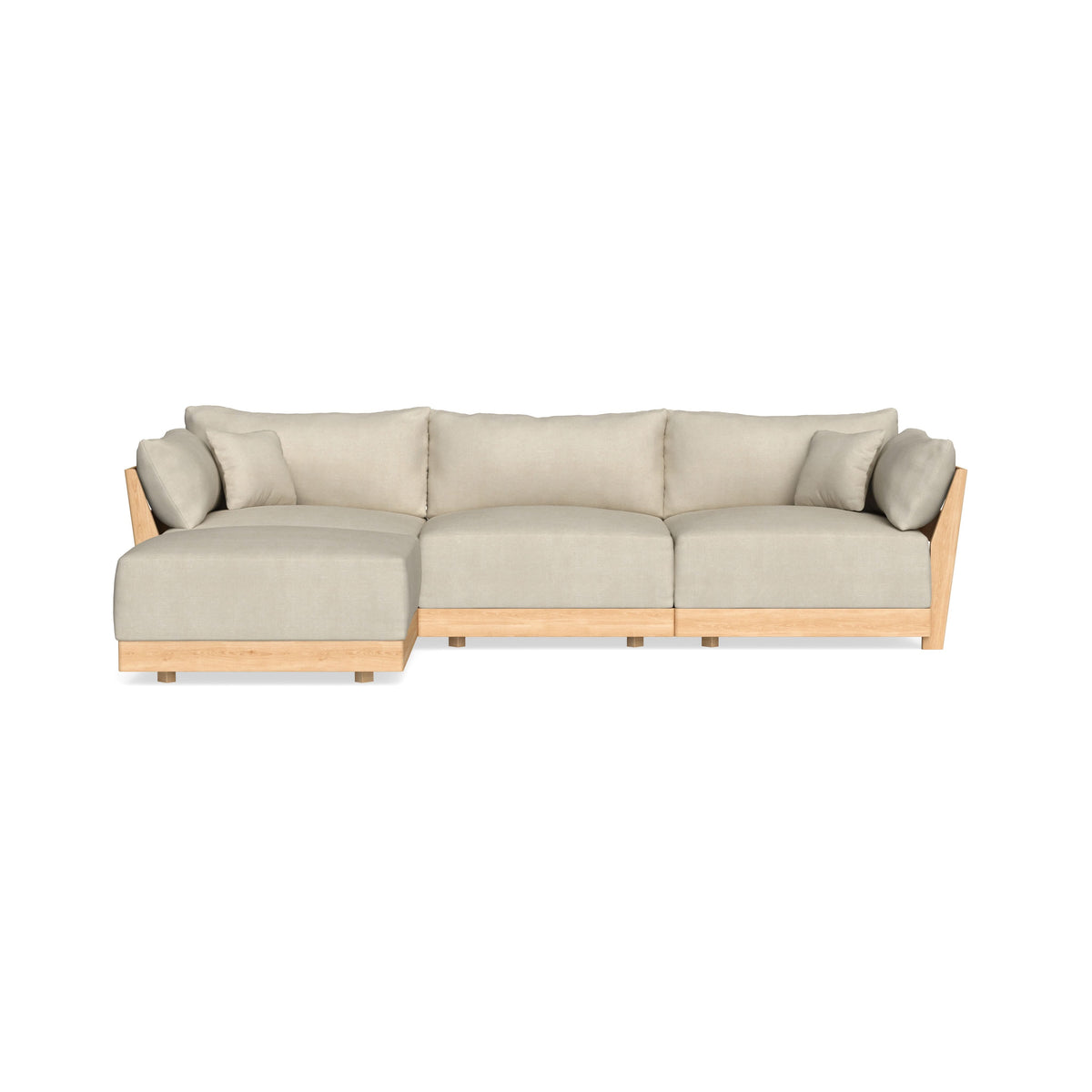 Modular Bondi Latte 3-Seater Sectional in Almond | Memory Foam Blend ...