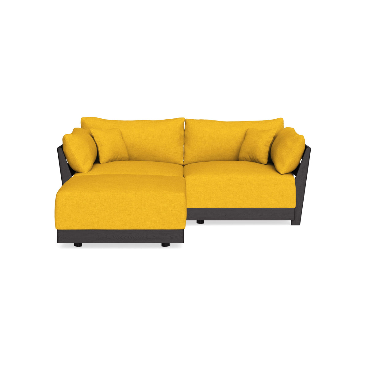Modular Bondi Black 2-Seater Sectional in Sunflower | Memory Foam Blen ...
