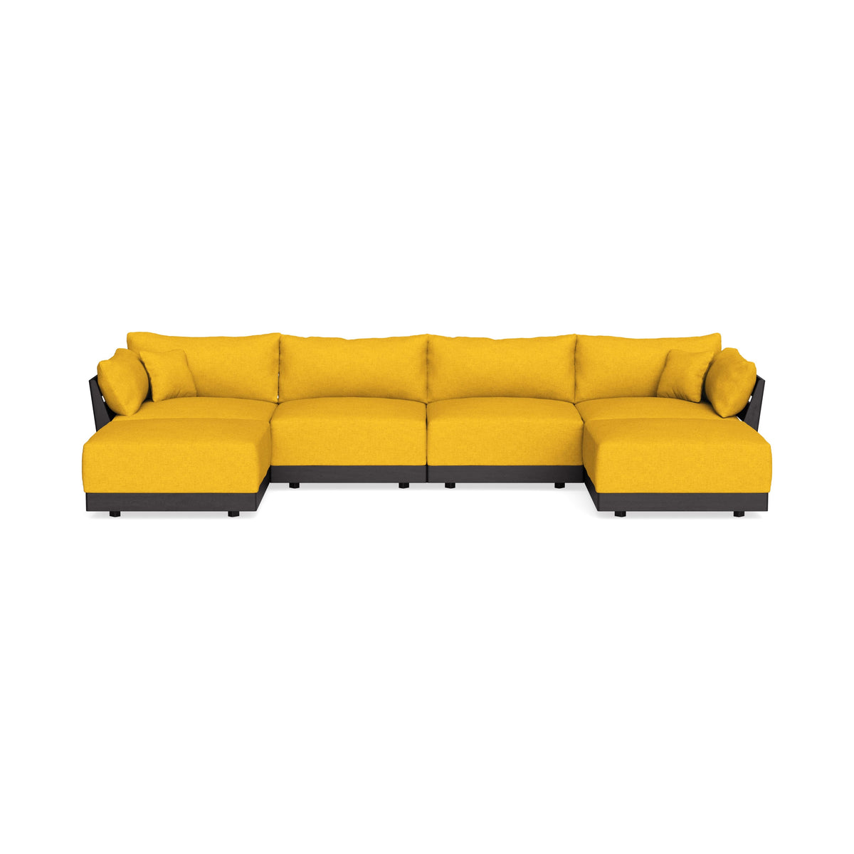 Modular Bondi Black 4-Seater U-Sectional in Sunflower | Memory Foam Bl ...