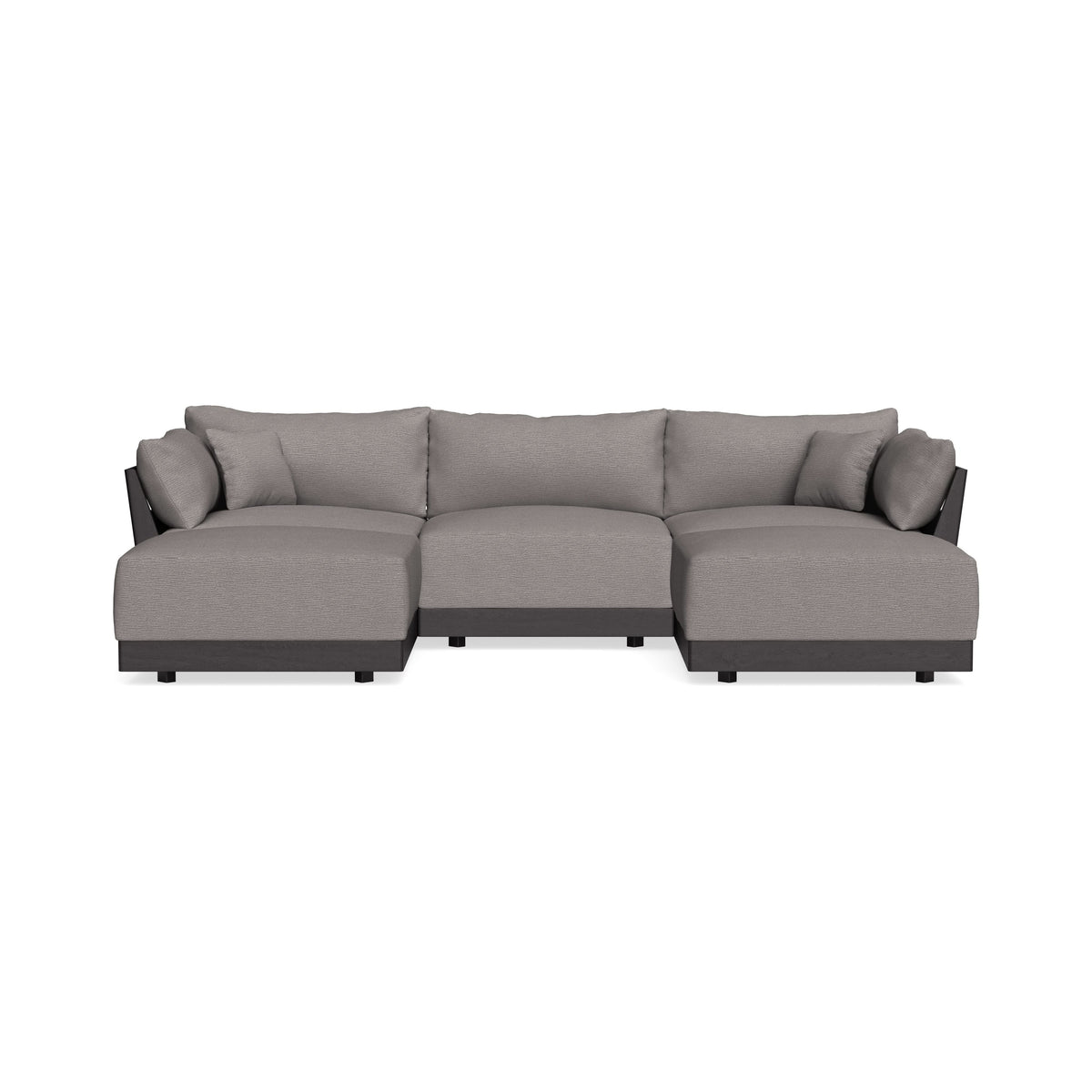 Modular Bondi Black 3-Seater U-Sectional in Cement | Classic Blend ...