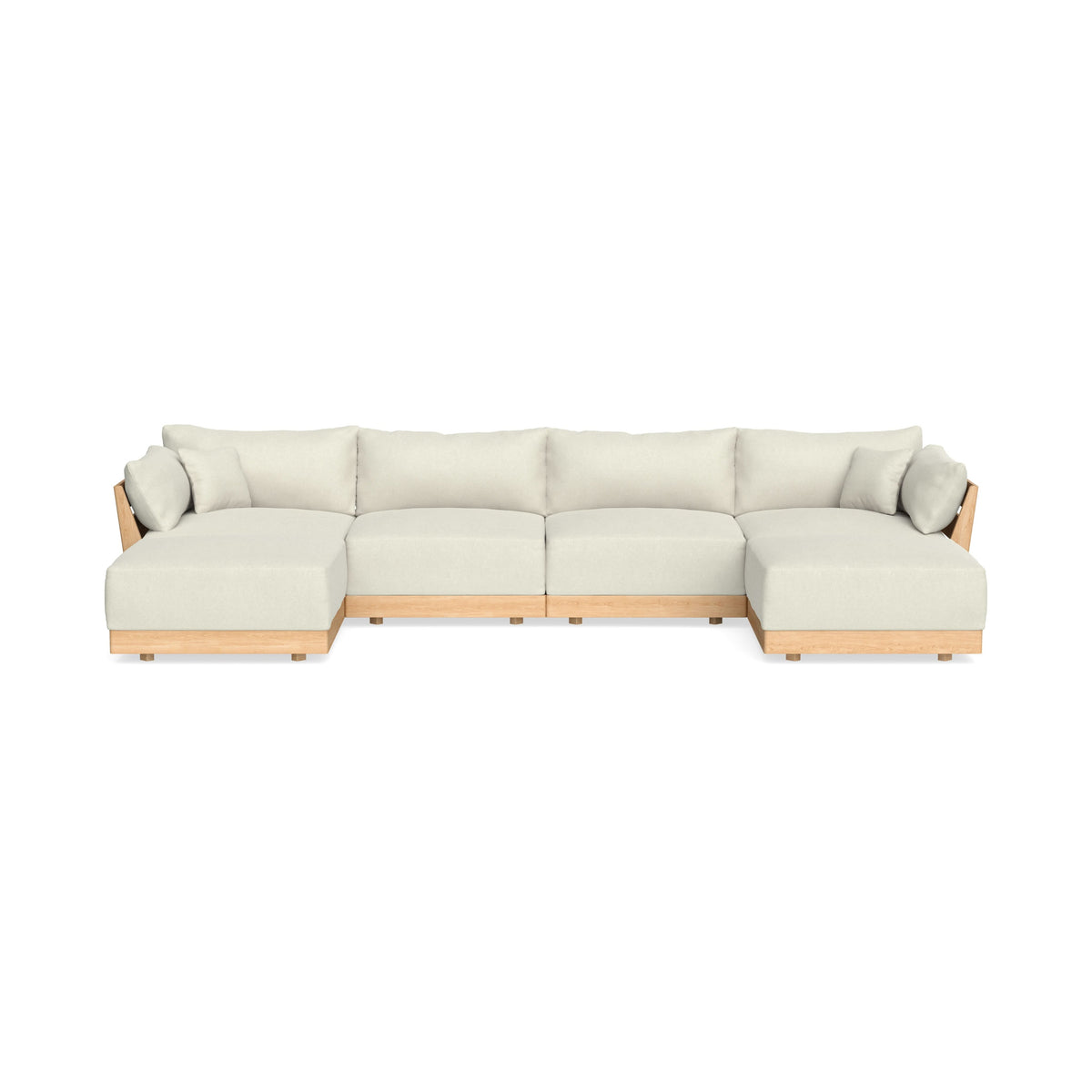 Modular Bondi Latte 4-Seater U-Sectional in Eggshell | Memory Foam Ble ...