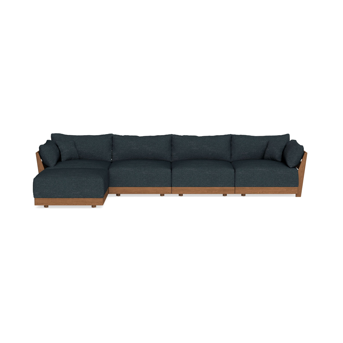Modular Bondi Espresso 4-Seater Sectional in Arctic Navy | Memory Foam ...