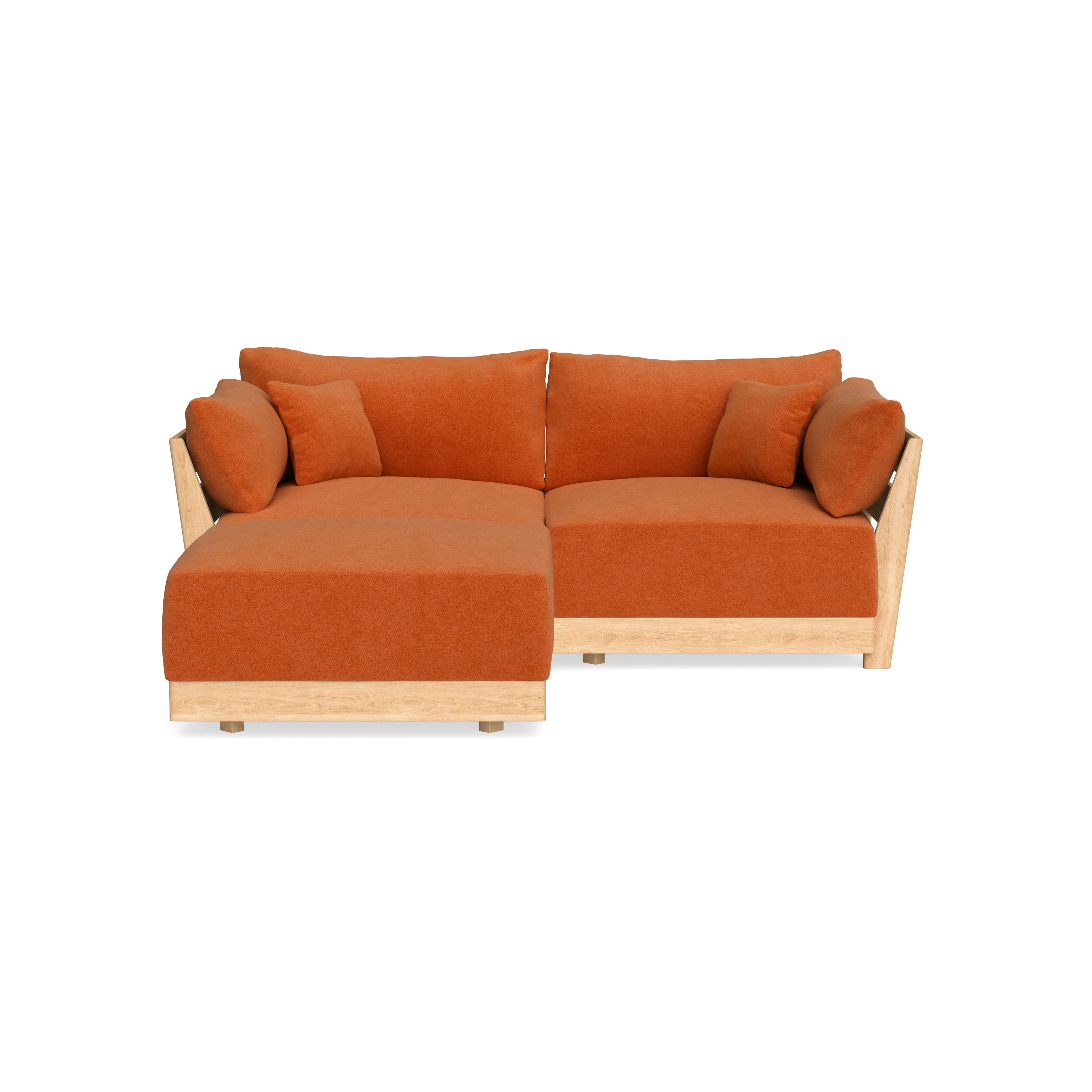 Modular Bondi Latte 2-Seater Sectional in Terracotta | Memory Foam