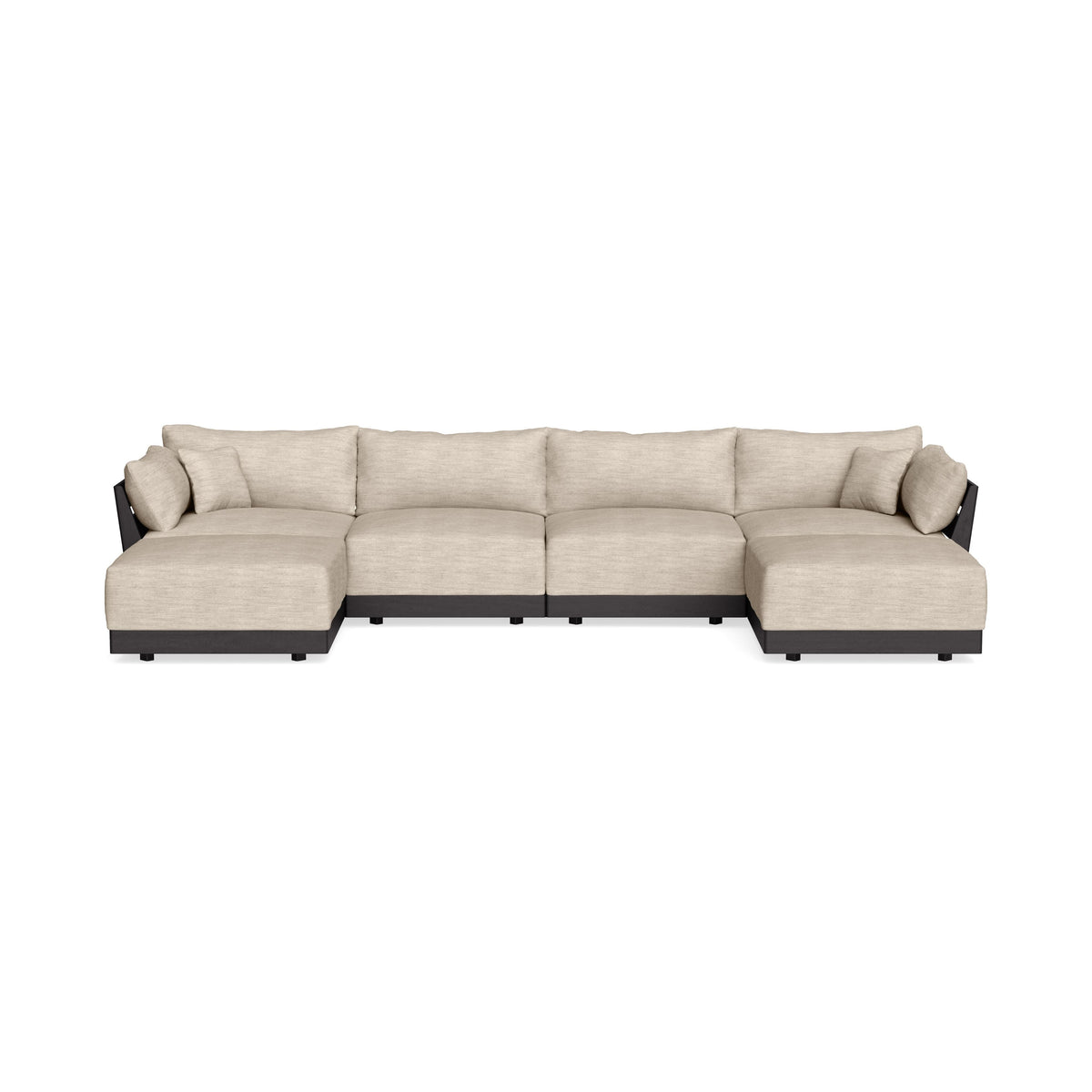 Modular Bondi Black 4-Seater U-Sectional in Wheat | Classic Blend ...