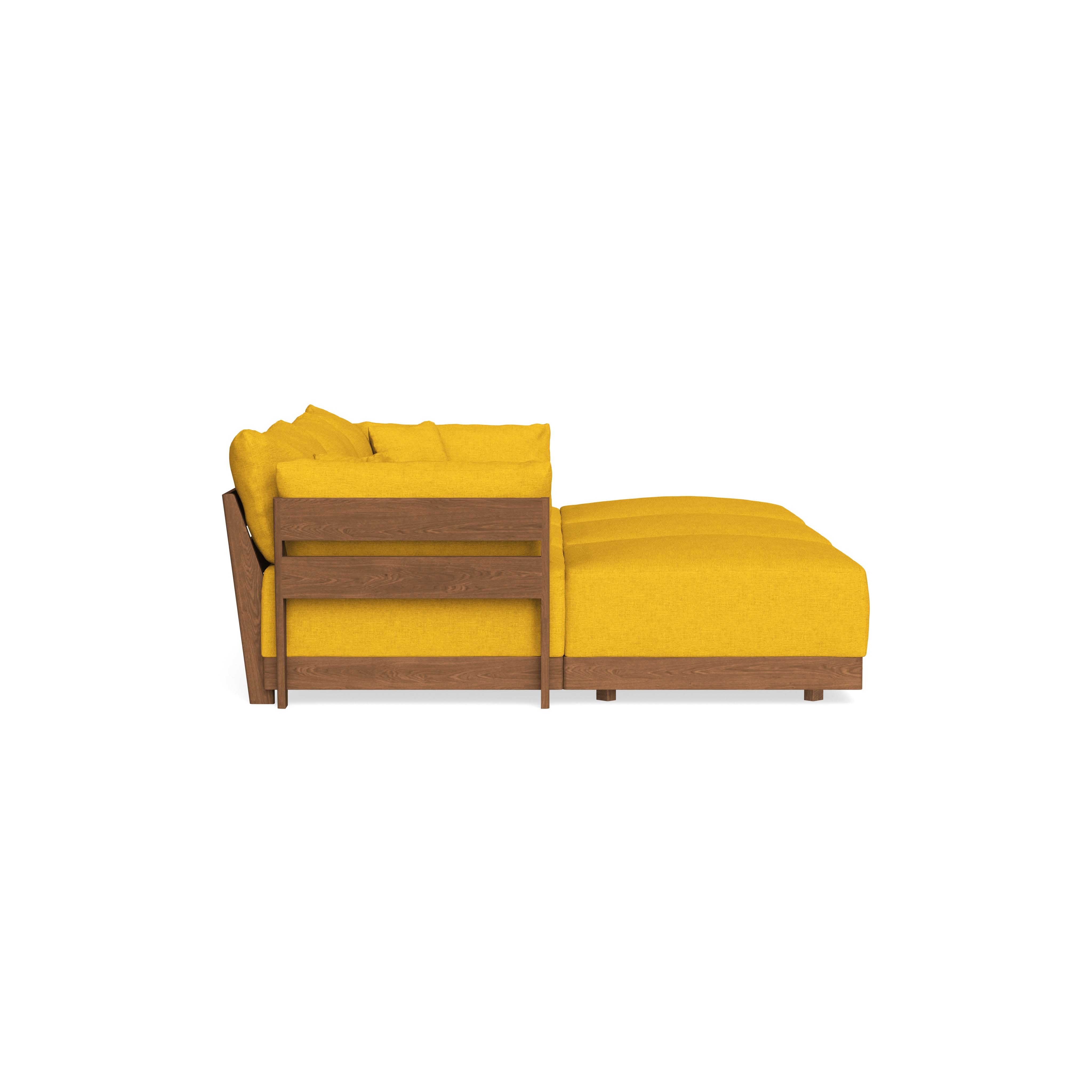 Modular Bondi Espresso 3-Seater Daybed Sofa Sectional in Sunflower